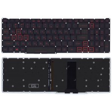 Клавиатура для ноутбука Acer Nitro 5 AN515, AN517, Nitro 7 AN715 Черная, с красной подсветкой
