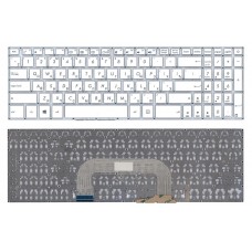 Клавиатура для ноутбука Asus VivoBook 17 X705F, X705M, X705Q, X705U белая, без рамки