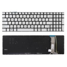Клавиатура для ноутбука Asus G551, G771, GL552, GL752, N551, N552, N751 Серая, без рамки, с подсветкой