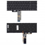 Клавиатура Lenovo IdeaPad 1 15ADA7, 15ALC7, 15IGL7, 3 15ADA6, 15ALC6, 15ITL6, 17ADA6, 17ALC6, 17ITL6, 5 15ALC05, 15IIL05, 15ITL05, V15 G2 ALC, V15 G2 ITL, V17 G2 ITL, V17 G3 IAP, PR5S-RU черная, без рамки, с подсветкой